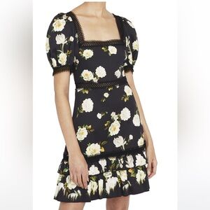 Alice + Olivia Black Floral Mini Dress NWT